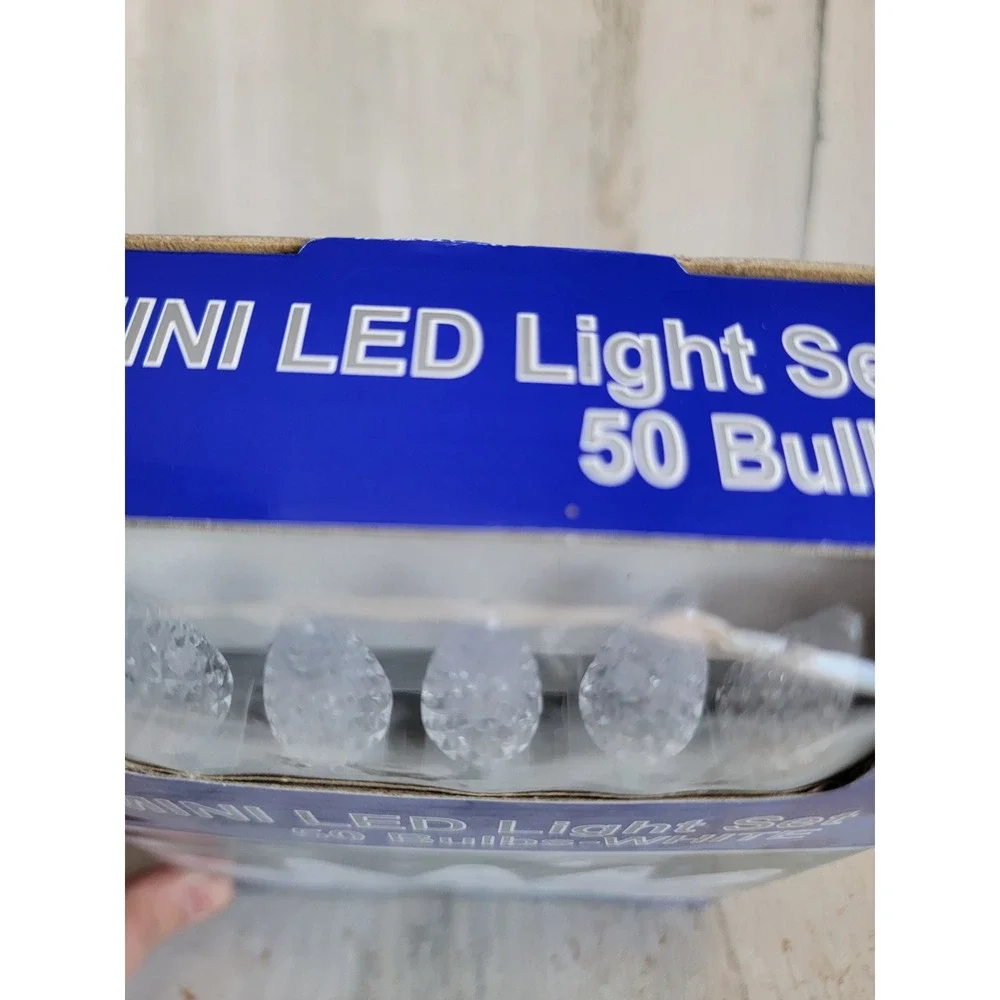 Mini LED light set 50 bulb NEW white indoor outdoor Xmas home decor